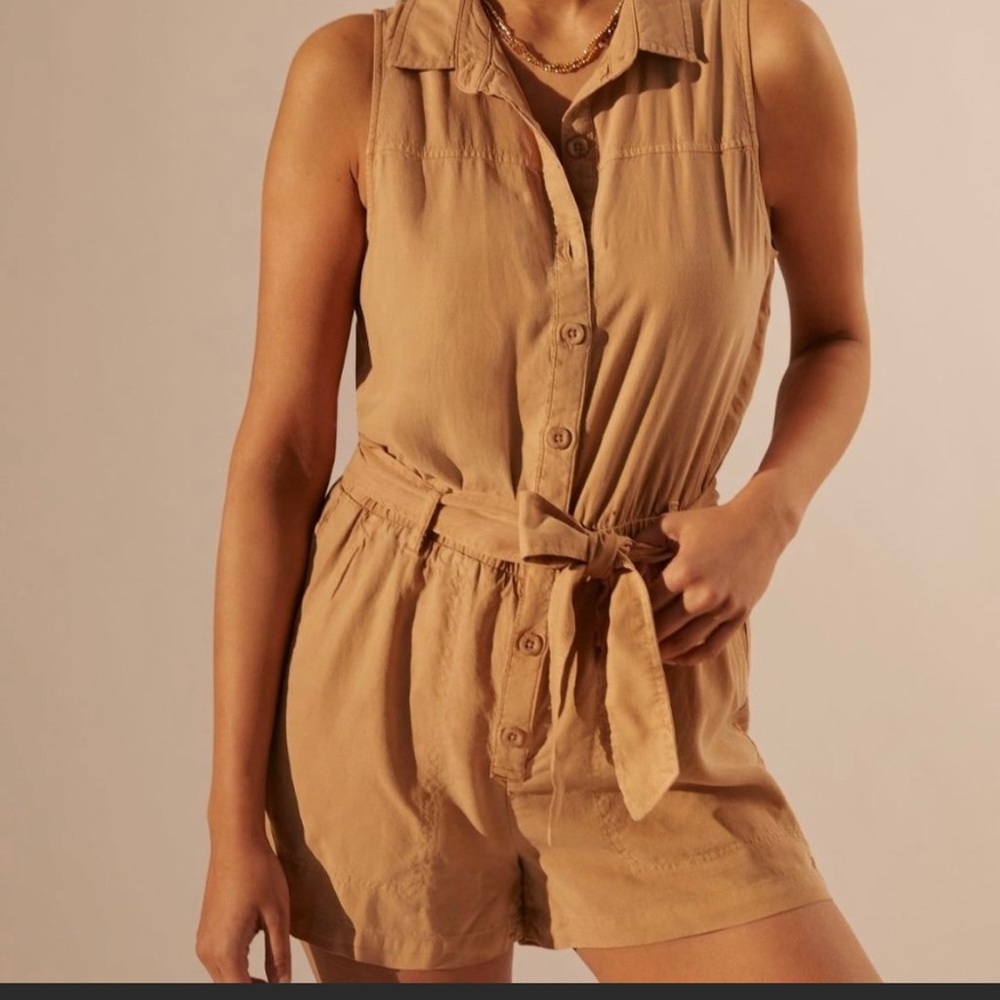 Anthropologie khaki romper